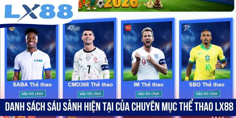 Danh sách sáu sảnh hiện tại của chuyên mục thể thao